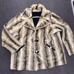 $495 Dennis Basso Fur Coat Reversible Shearing XXL Women’s